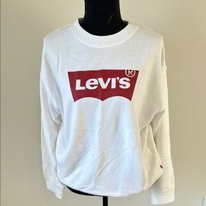 Levi's White and Red Logo Sweatshirt